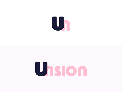 Rejected Unsion Branding blue branding clean custom font font logo pink wordtype