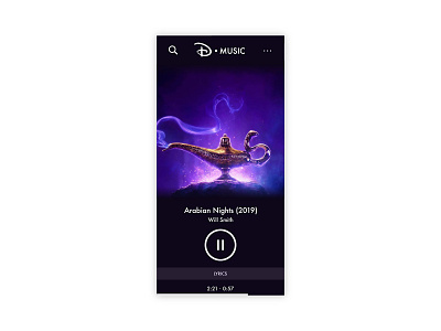 Disney Music App UI aladdin app app design disney music music app ui