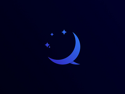 Q+Moon Logo affinity affinity designer moon moon logo night night logo q logo quote