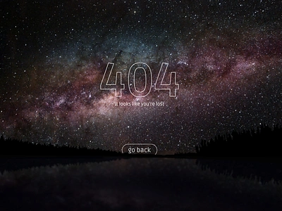 404 Night Sky 404 affinity affinity designer error forest lake lost night reflection ui website