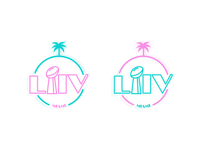 Super Bowl LIV Logos affinity affinity designer football miami nfl palm tree sports super bowl