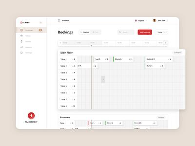 Table Booking  — Timeline