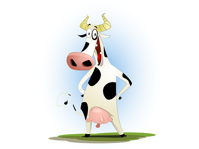Cow animal cartoon cow crazy farm funny illustration milk vector