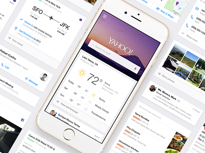 Yahoo Search app card cards feed google ios iphone search ui ux yahoo