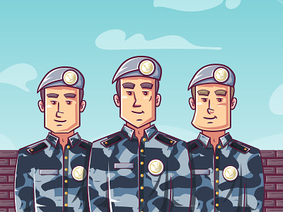soldiers characters animation design flat illustration vector