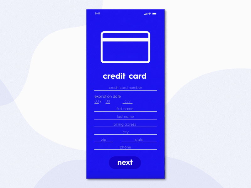 Credit Card Page credit card credit card form dailyui dailyui 002 design geometry minimalist simple ui xd