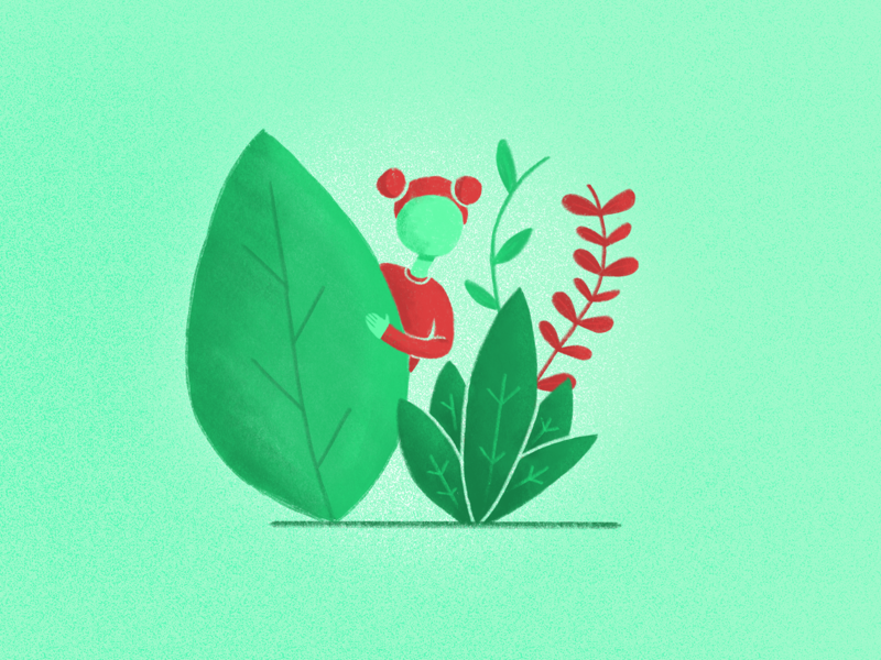 Child of the forest sketch procreate drawing red leaf green nature forest character design character