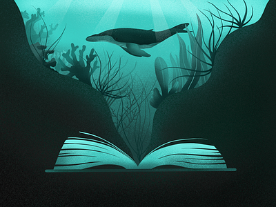 Ocean's tale apple pencil art artmash artwork book design drawing illustration illustrator art ipadpro nature ocean plant seaplant whale