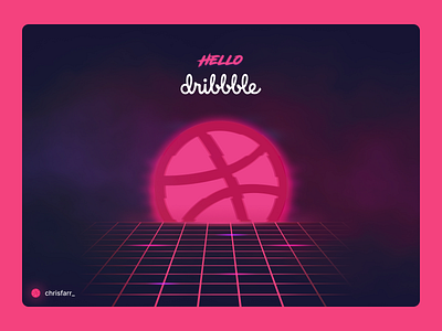Hello dribbble 80s hello dribbble hellodribbble illustration neon retro synth synthwave