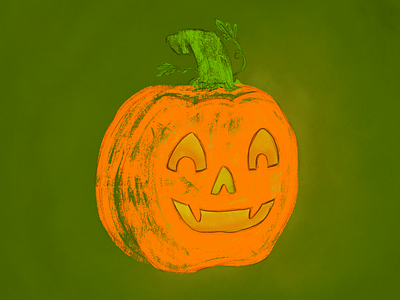 Jack-O-Lantern! adobe fresco halloween illustration inktober inktober 2019 jack o lantern lantern pumpkin spooky