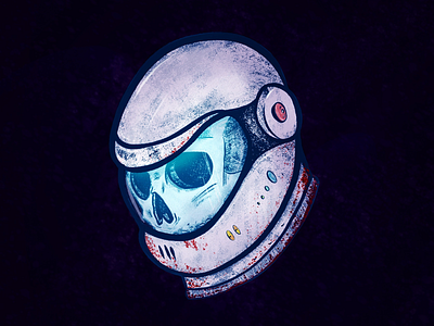 Severed Space Skull adobe fresco astronaut illustration inktober sketch skull space spooky