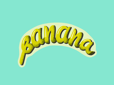 Banana handlettering illustration typography