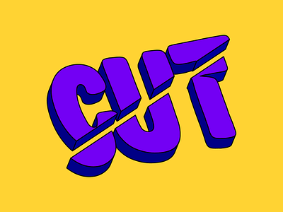 Cut - Vector Design 3d letter colors design illustrator typography vector