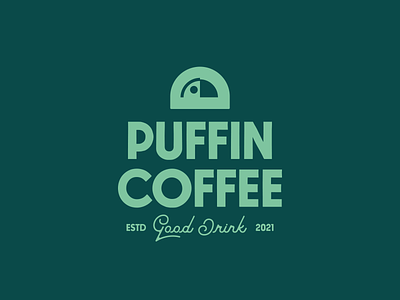 Puffin Coffee - Custom Logo brand identity branding coffee illustration logo