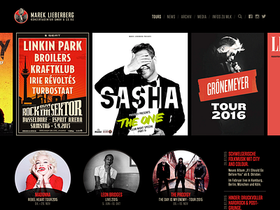 MLK Redesign concert dark music redesign stark web website