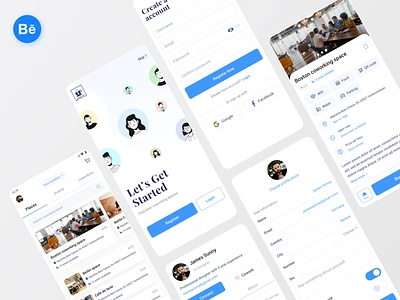 Coworking space reservation app behance booking cards casestudy coffeeshop cowork coworkingspace dribble ios minimal mobile presentation reservation reserveapp resturant social socialmedia trendy ui ui design