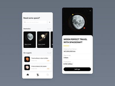 Space Traveling App Concept