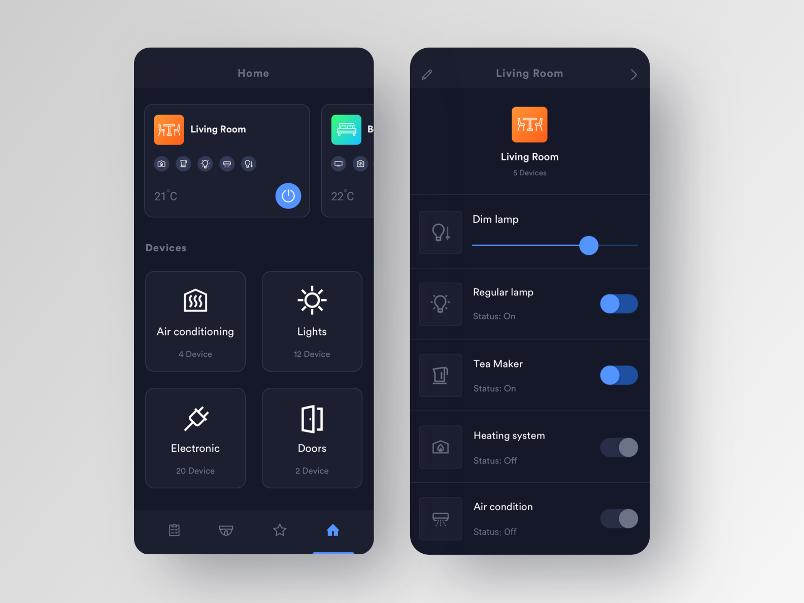 Smart home app by Mojtaba Mousavi on Dribbble