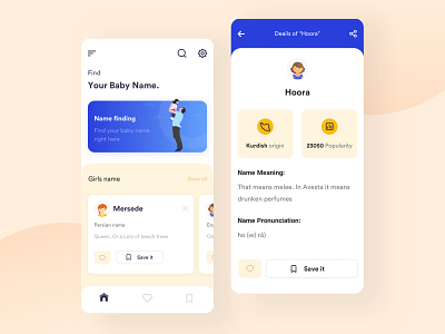 Name Finding app concept app baby card card design child concept design dribbble english homepage ios minimal name names navigation persian search services ui ui design