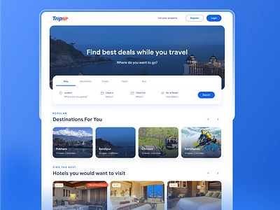 Travel Booking Landing Page Design