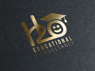 H2O Education Consultancy Logo branding clean design flat logo minimal vector