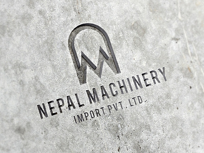 Nepal Machinery Imports Logo branding clean design flat icon identity branding illustration logo minimal typography vector