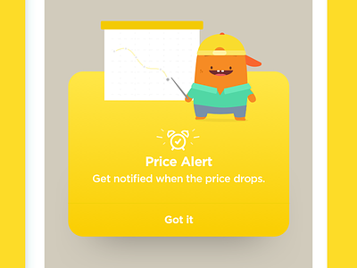 Pop-up price alert 2d app character dialogue illustration mobile onboarding pop up price skroutz ui ux