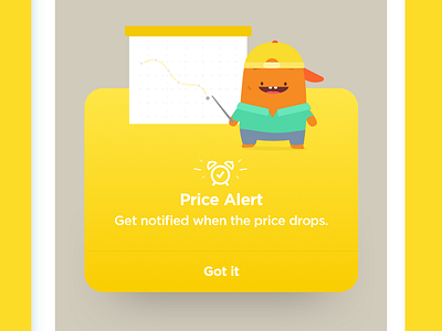 Pop-up price alert 2d app character dialogue illustration mobile onboarding pop up price skroutz ui ux