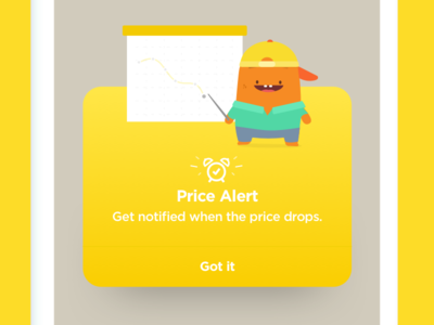 Pop-up price alert