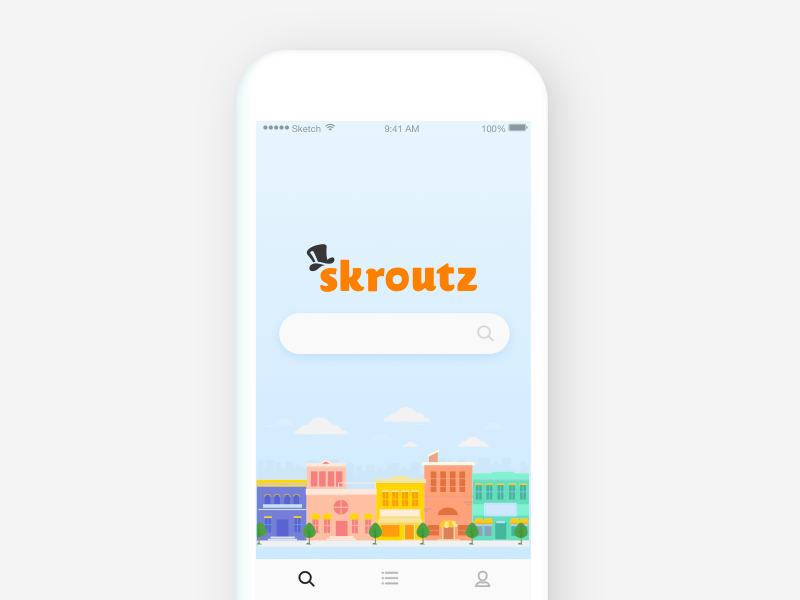 skroutz iOS app mockup 2d illustration ecommerce search ux ios comparison price skroutz ui app
