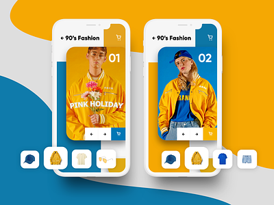 Fashion Concept - Buy the Look 90s app cart concept ecommerce fashion mobile outfit shop ui