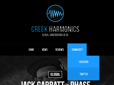 Creek Harmonics black blue calabur creek design harmonics lewis music newman review web white