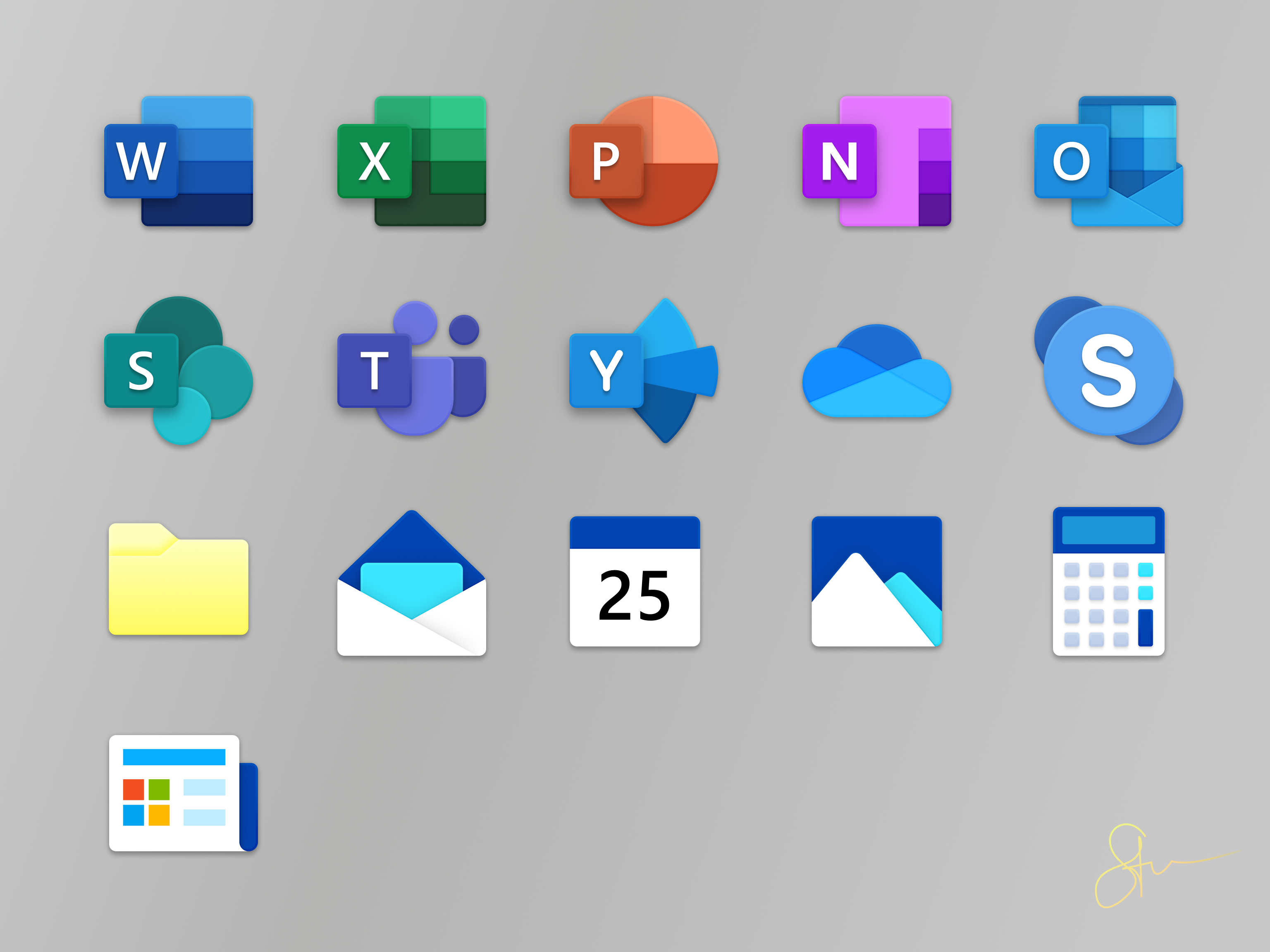 New Office + Windows apps icons — New Office Icons Remake by Steven Mancera  on Dribbble