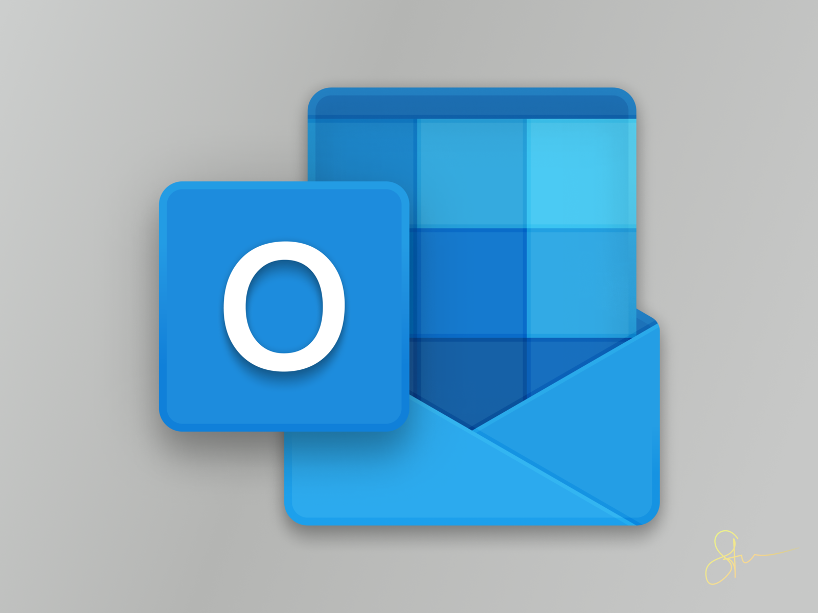 New Outlook icon, detailed — New Office Icons Remake by Steven Mancera