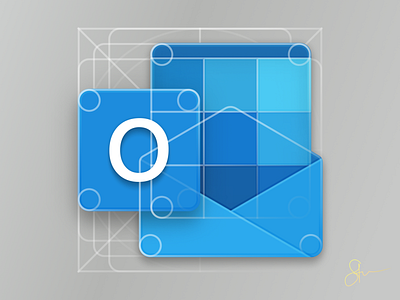 New Outlook icon, deconstructed — New Office Icons Remake app icon app icons branding design fluent fluent design fluent design system iconography icons microsoft office microsoft surface ux design ux designer ux ui windows 10