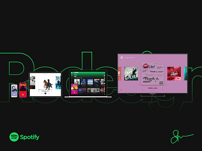 Consistent and Bolder Spotify. On all devices. app design art direction illustration interaction design music music player redesign spotify spotify music ui user experience ux ux design