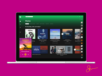The new Spotify Desktop app. Focus more on finding great music. app design art direction illustration interaction design music music player redesign spotify spotify music ui user experience ux ux design