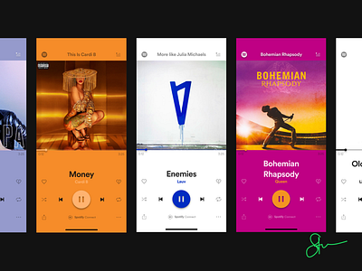 Introducing Live Player Theming on Spotify (1/2) app design art direction illustration interaction design music music player redesign spotify spotify music ui user experience ux ux design