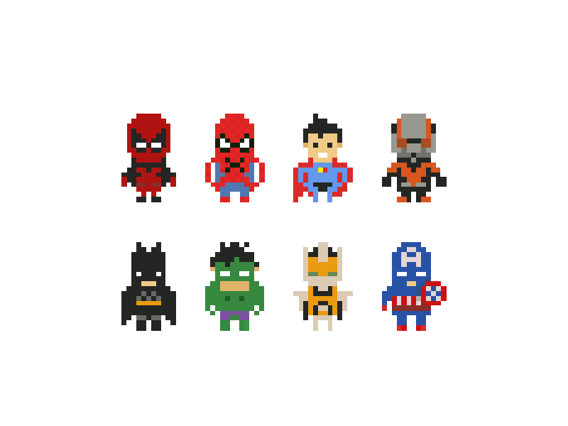 Super Heros mavel pixel superhero