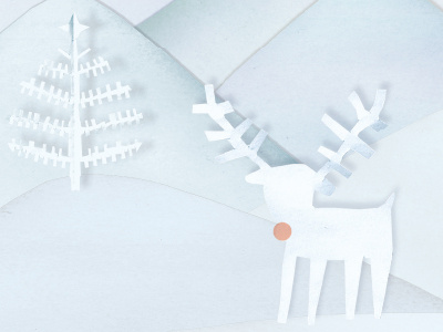 Christmas Card christmas reindeer rudolph white
