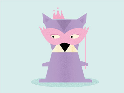 Dramaqueen cat dramequeen illustration mask purple