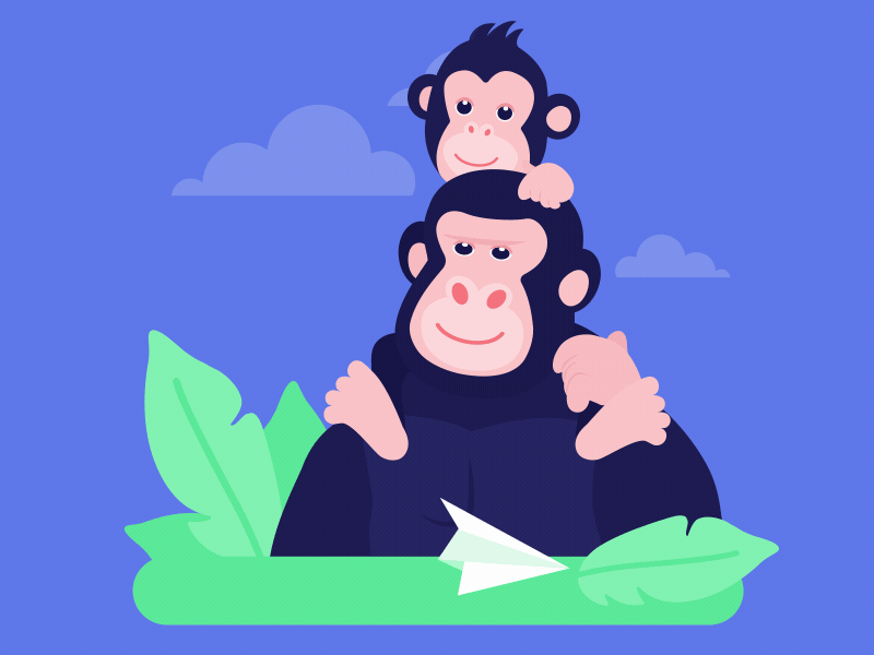 gorilla family animals animated gif animation character flatdesign gorilla motiongraphics vectorgraphics