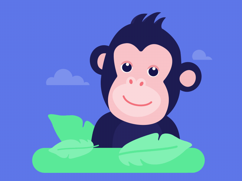 little gorilla animals logo animated gif animation characters flatdesign gorilla loop animation motiongraphics vectorgraphics