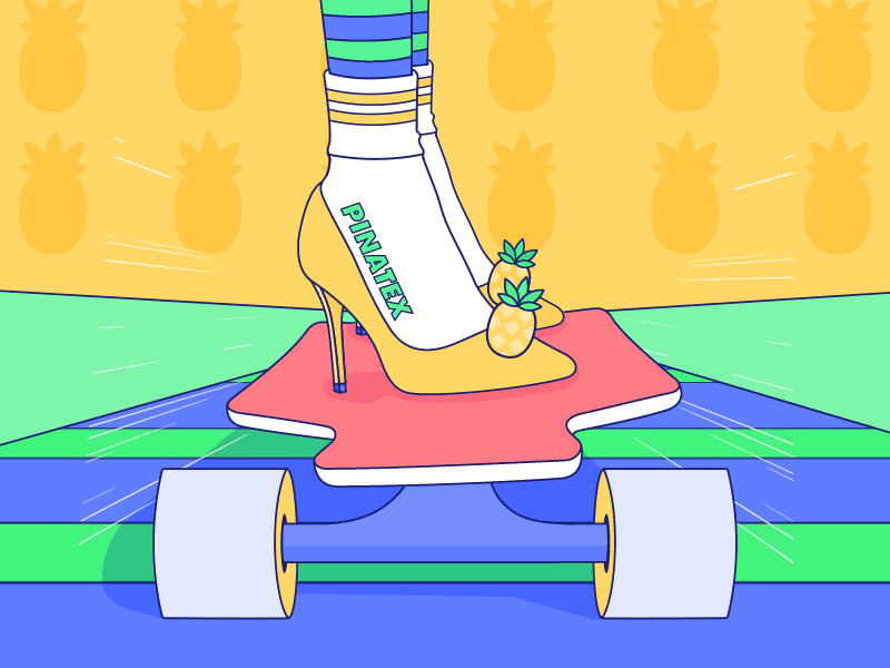 HIGH HEELS animated gif digitalart doodle gif girl heels highheel motion graphics pineapple shoes skateboard skater girl vectorart woman