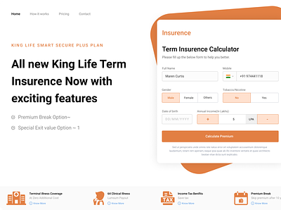 Insurance First Fold Design design ui ui ux web design