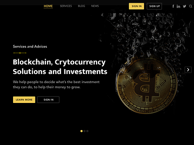 Cryptocurrency landing page
