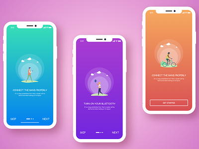 Walk Through Screens illustration typography ui design ux design