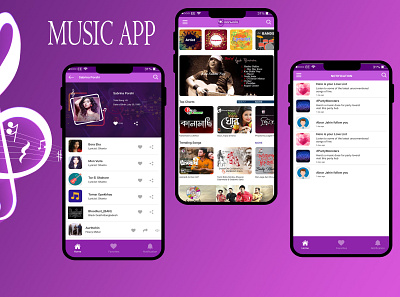 Music App mobile app mock up music music app ui design uiux design