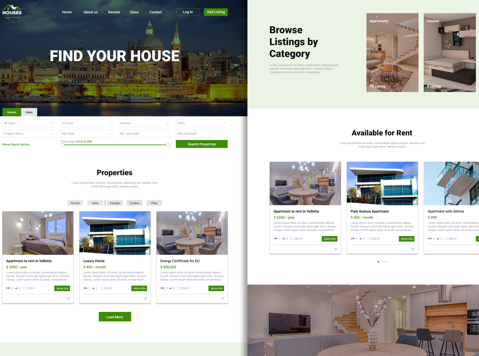 Website for House Rent and sale by Md. Billal Hossain Sohel on Dribbble