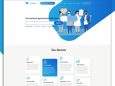 Mediaider_health assistance website for Nascenia health care home page design landing page landing page design medical care medicare mock up typografy ui ui design uiux design web design webpage